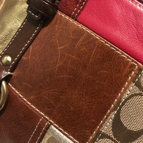 🔥🔥SUPER SALE🔥🔥PRICE FIRM✅👑Coach Leather Suede Multipatch Handbag Tote - Picture 9 of 12